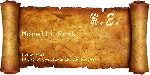 Morelli Erik névjegykártya